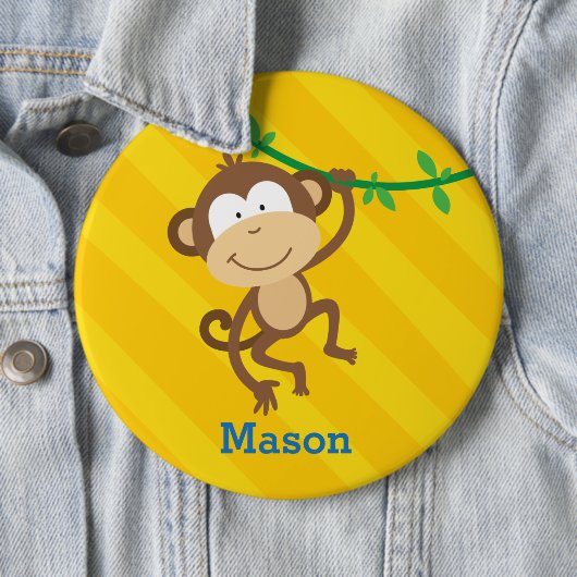 Funny Monkey Personalized Button (In situ)