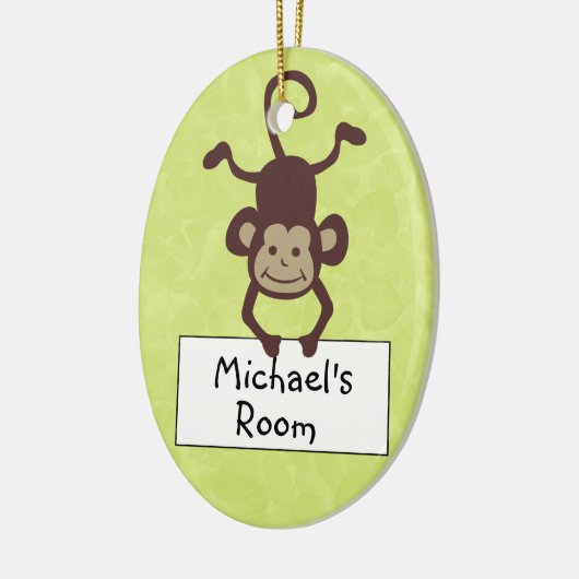 Funny Monkey Personalized door Hanger Keramisch Ornament (Links)