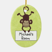 Funny Monkey Personalized door Hanger Keramisch Ornament (Voorkant)