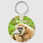 Funny Monkey Personalized Kinder Name Sleutelhange Sleutelhanger (Achterkant)
