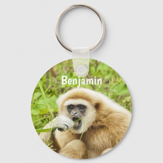 Funny Monkey Personalized Kinder Name Sleutelhange Sleutelhanger (Achterkant)