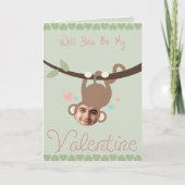 Funny Monkey Photo Valentine Card Feestdagen Kaart (Voorkant)