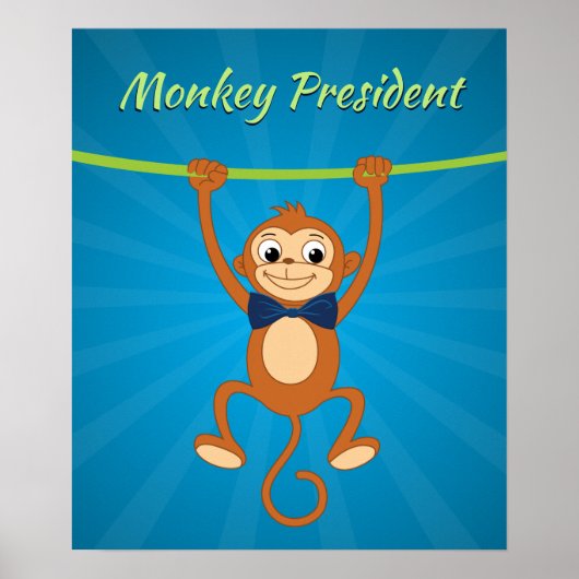 Funny Monkey Poster, Verander Tekst in Jouw tekst Poster (Voorkant)