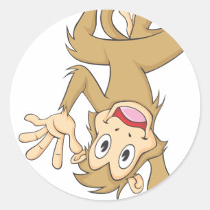 Funny Monkey Ronde Sticker