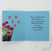 Funny Monkey & Roses Apology  Kaart (Binnen)