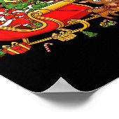 Funny Monkey Santa Reindeer Elf Christmas Womens M Poster (Hoek)