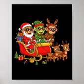 Funny Monkey Santa Reindeer Elf Christmas Womens M Poster (Voorkant)