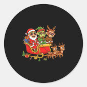 Funny Monkey Santa Reindeer Elf Christmas Womens M Ronde Sticker (Voorkant)