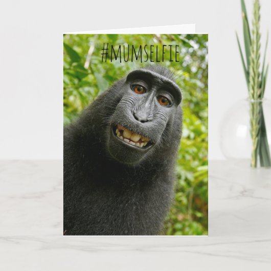 Funny Monkey Selfie Moederdag Kaart (Voorkant)