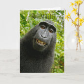 Funny Monkey Selfie Moederdag Kaart (Gele Bloem)
