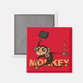 FUNNY MONKEY SQUARE MAGNET (Voorkant / Achterkant)