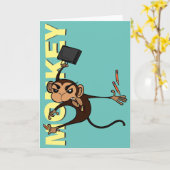 FUNNY MONKEY WENSKAART KAART (Gele Bloem)