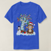 Funny Monkey Xmas Tree Lighting Santa Hat Monkey C T-shirt (Design voorkant)