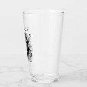 Funny Monkey Zwart Wit Ink Gepersonaliseerd Glas (Links)