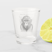 Funny Monkey Zwart Wit Ink Gepersonaliseerd Shot Glas (Achterkant)