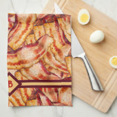 Funny Monogram Bacon Gag Gift  Theedoek (Quarter Fold)