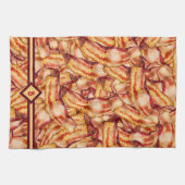 Funny Monogram Bacon Gag Gift  Theedoek (Horizontaal)