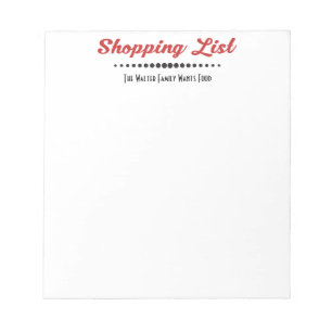 Funny Monogram Family Shoppiing List - Retro Notitieblok