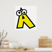 Funny Monogram Letter A Poster (Keuken)