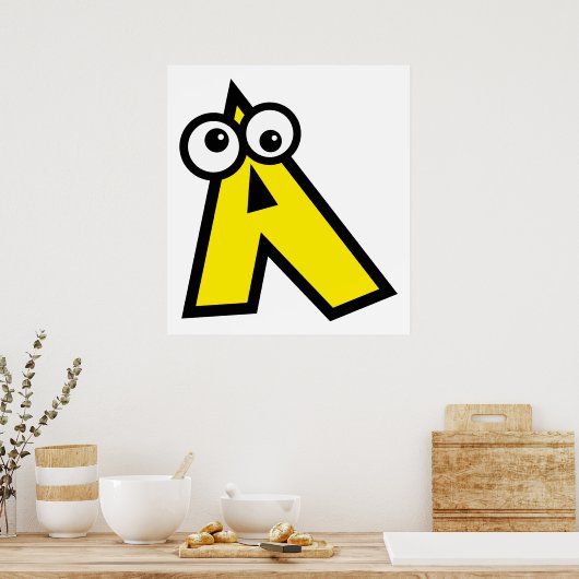 Funny Monogram Letter A Poster (Keuken)