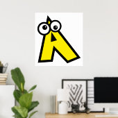 Funny Monogram Letter A Poster (Thuiskantoor)