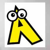 Funny Monogram Letter A Poster (Voorkant)