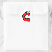 Funny Monogram Letter C Ronde Sticker (Tas)