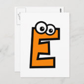 Funny Monogram Letter E Briefkaart (Voorkant / Achterkant)