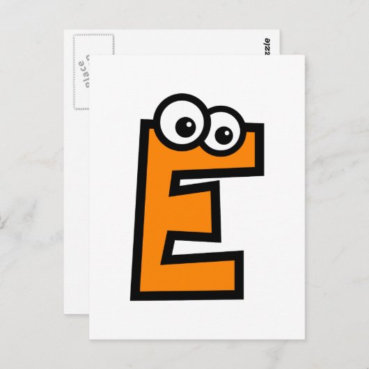 Funny Monogram Letter E Briefkaart (Voorkant / Achterkant)