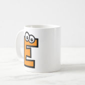 Funny Monogram Letter E Koffiemok (Voorkant links)