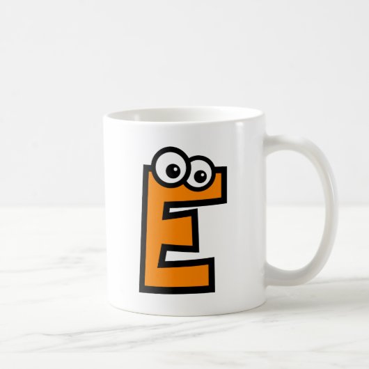Funny Monogram Letter E Koffiemok (Rechts)