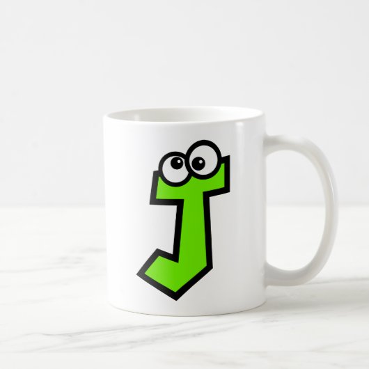 Funny Monogram Letter J Koffiemok (Rechts)