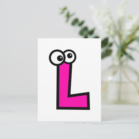 Funny Monogram Letter L Briefkaart (Staand voorkant)