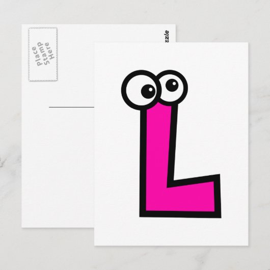 Funny Monogram Letter L Briefkaart (Voorkant / Achterkant)