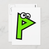 Funny Monogram Letter P Briefkaart (Voorkant / Achterkant)
