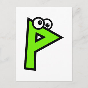 Funny Monogram Letter P Briefkaart