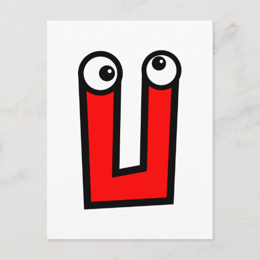 Funny Monogram Letter U Briefkaart (Voorkant)