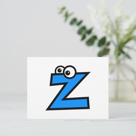 Funny Monogram Letter Z Briefkaart (Staand voorkant)