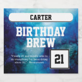 Funny Monogrammed 21 Happy Birthday Bier Etiket (Enkel label)