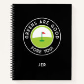 Funny Monogrammed Golf Log Game Day Progress  Notitieboek (Voorkant)
