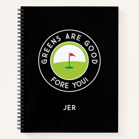 Funny Monogrammed Golf Log Game Day Progress  Notitieboek (Voorkant)