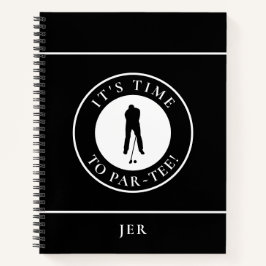 Funny Monogrammed Golf Log – Par Tee Black Golfer Notitieboek