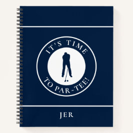 Funny Monogrammed Golf Log – Par Tee Blue Golfer Notitieboek