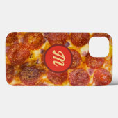 Funny Monogrammed Pepperoni Pizza Pattern Gag Gift Case-Mate iPhone Case (Achterkant (horizontaal))