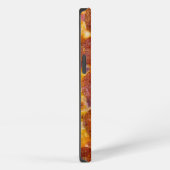Funny Monogrammed Pepperoni Pizza Pattern Gag Gift iPhone Hoesje (Rechterkant)