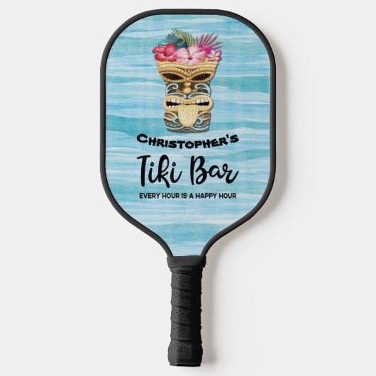 Funny Monogrammed Tiki Bar Pickleball Paddle (Achterkant)