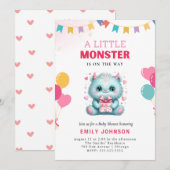 Funny Monster Baby shower Kaart (Voorkant / Achterkant)