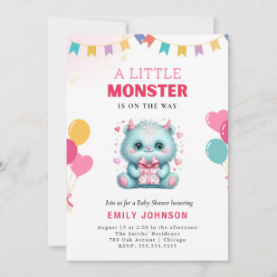 Funny Monster Baby shower Kaart