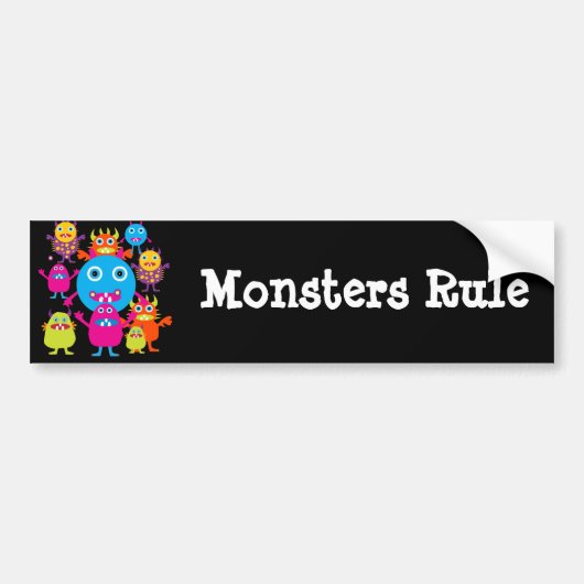Funny Monster Bash Cute Creatparty Bumpersticker (Voorkant)