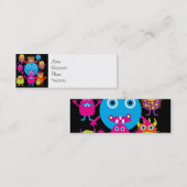 Funny Monster Bash Cute Creatparty Mini Visitekaartje (Voorkant / Achterkant)